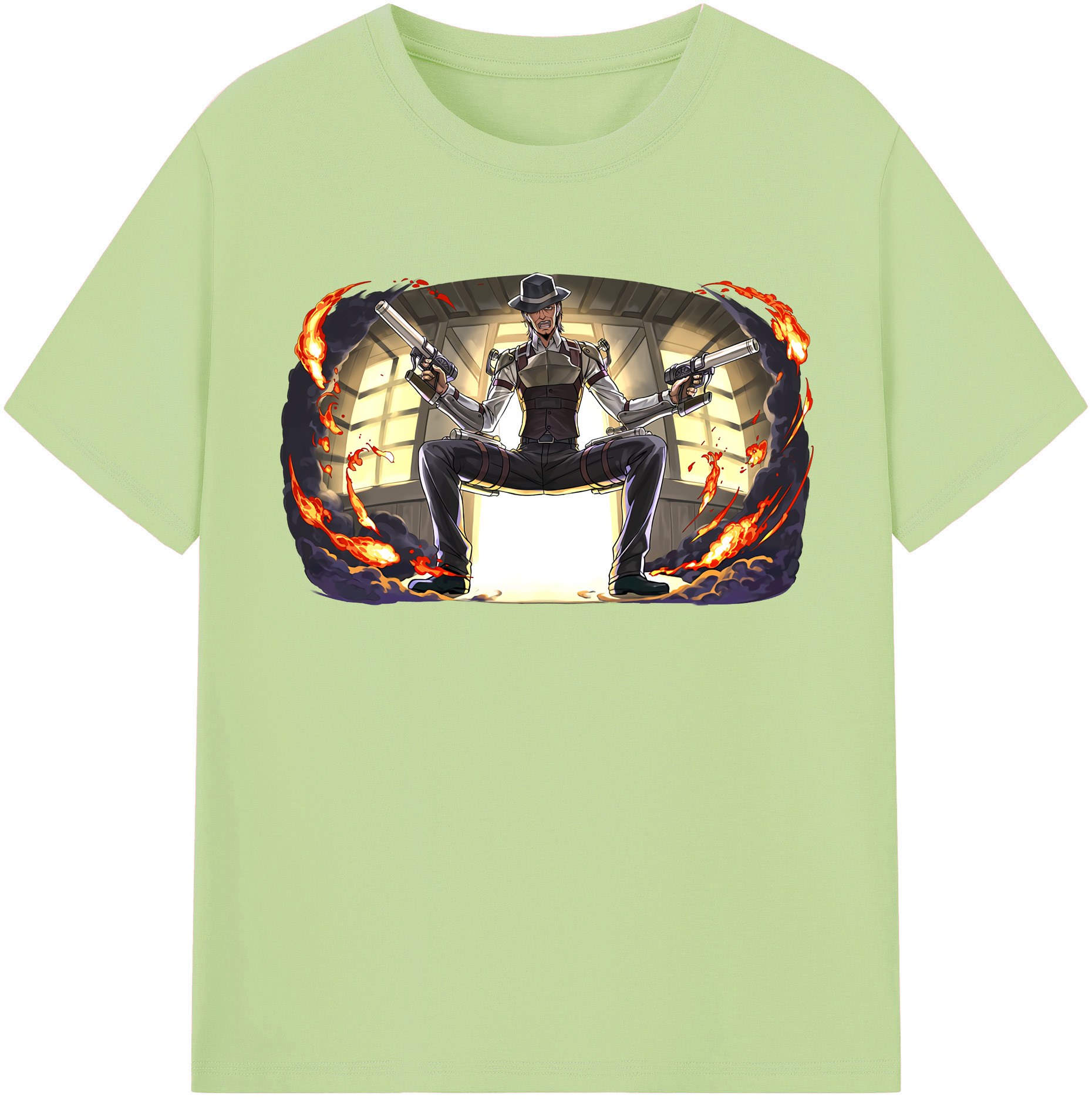 （画像用） 進撃の巨人 ケニー·アッカーマン Attack on Titan Kenny Ackerman 綿100％半袖Tシャツ（フロントプリント）